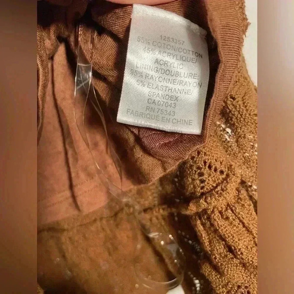 House of Harlow 1960 Brown Cropped Knit Tank Top Ruffle Hem Size Medium - Picture 3 of 8